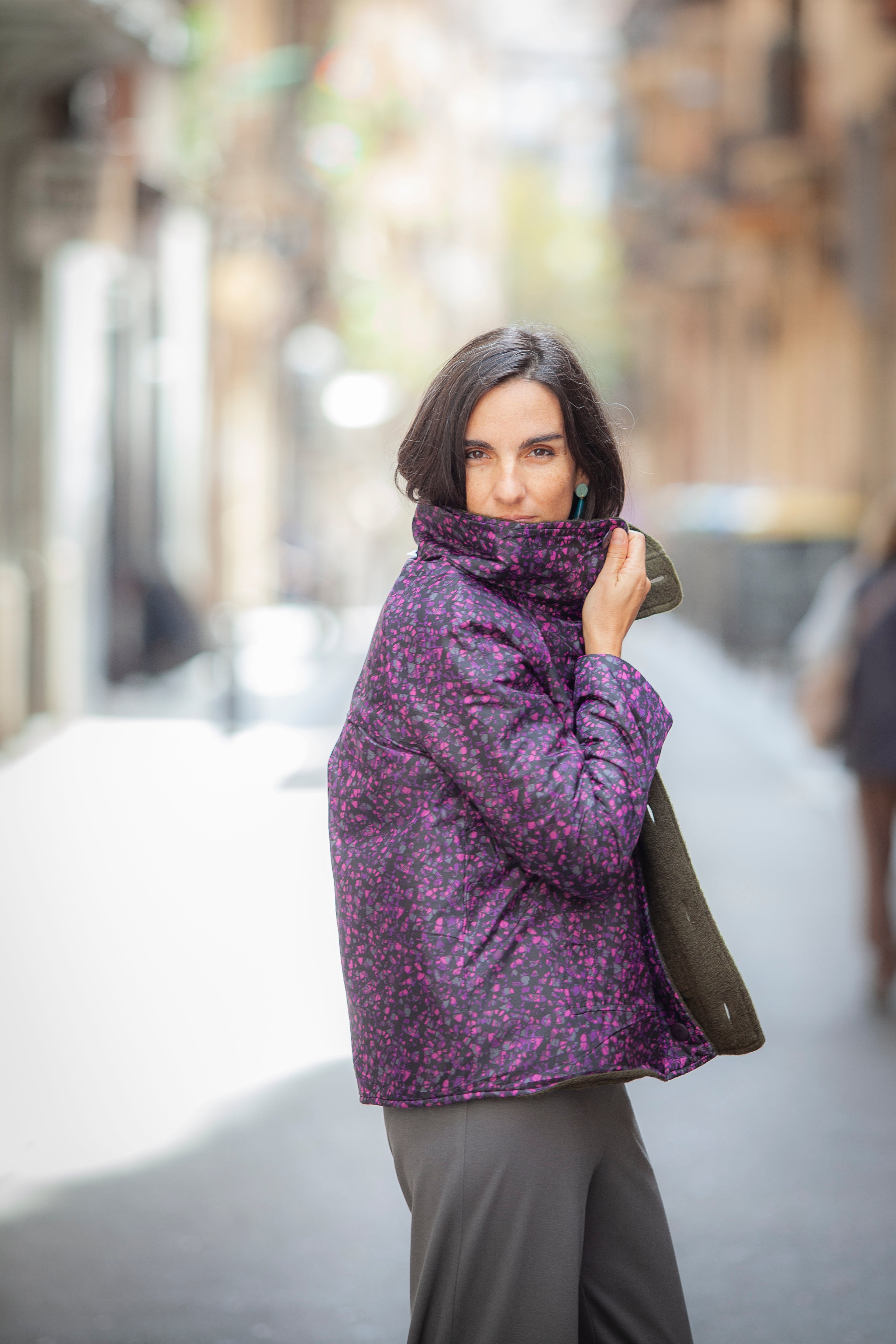 CHAQUETA REVERSIBLE IMPERMEABLE CARMEN KAKI