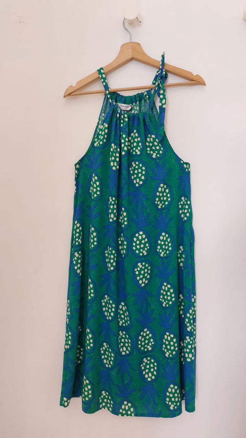 Vestido Piña Verde y Azul