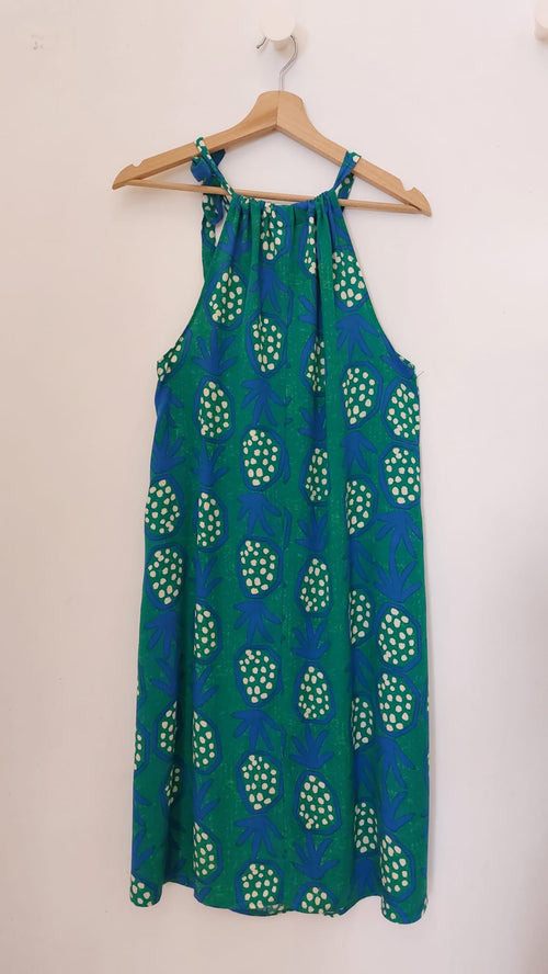 Vestido Piña Verde y Azul