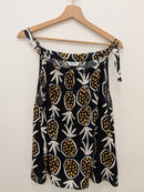 Top Piña negro y naranja